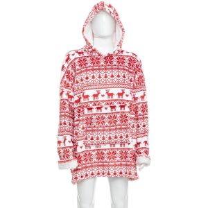 Суитшърт за възрастни със скандинавски коледен дизайн, голям размер, 85x118 см, червен 146686223 - Pléd