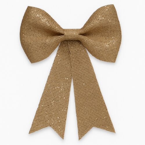 Dekoratív masni flitterekkel karácsonyfára, 19x24 cm, arany 146686296