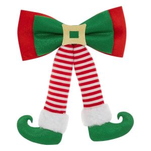 Fundita decorativa elfi pentru bradul de Craciun, 24x32 cm, verde si rosu 146686399 - Decorațiuni pentru pomul de Crăciun