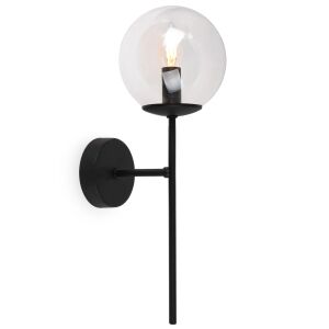 SIENA FEKETE FALI LÁMPA 1 LAPOS ÁTLÁTSZÓ LÁMPA E14 146687307 - Fali lámpa