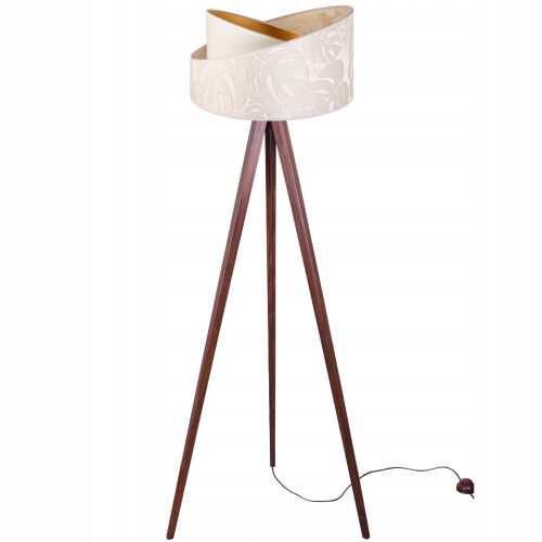 ÁLLÓLÁMPA, ÁLLÓ, ÁLLVÁNYOS, FA LÁMPABÚRA MINTÁVAL