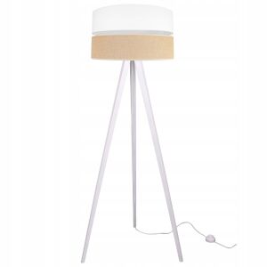 ÁLLÓLÁMPA, FA LÁMPABURNYÓ, 45 CM, FEHÉR 146688854 - Állólámpa