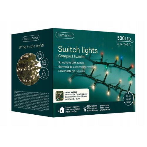 Lampki Choinkowe LED Kolorowe 500 Diod 11m wewnętrzne/zewnętrzne 146689511