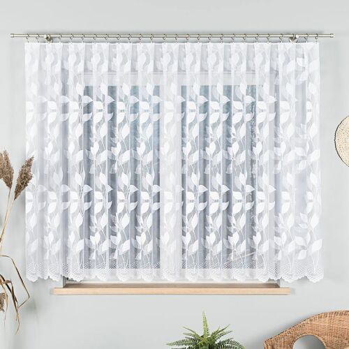 MARTYNA - Készre varrt jacquard függöny egyenes szegéllyel - 400x160 cm - fehér 146690007