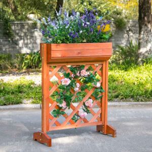 Timeless Tools Wooden Garden Planter with Trellis 131703763 - Plant Stand