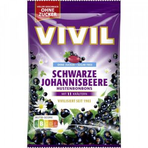 Vivil Schwarze Johannisbeere cukormentes cukorka 120 g 146690700 - Cukorka