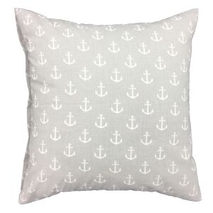 Pamut párnahuzat 40x40 930E szürke, mindkét oldalon fehér horgonyokkal 146691802 - Dekoráció