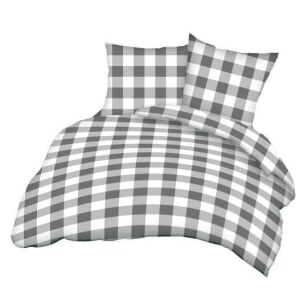 Pamut ágynemű 180x200 171a szürke és fehér kockás 146692085 - Ágynemű - ifjúsági és felnőtt
