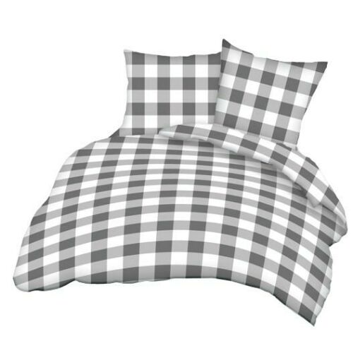 Pamut ágynemű 180x200 171a szürke és fehér kockás 146692085