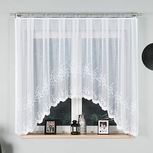 BAKARO - Készre varrt jacquard függöny alul kivágással - 320x160 cm - fehér 146692504 - Függöny