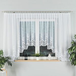 BERENIKA - Készre varrt jacquard függöny alul kivágással - 530x160 cm - fehér 146692691 - Függöny