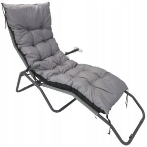 Kerti párna 180x50 cm nyugágyhoz, hintapadhoz, vízálló szürke