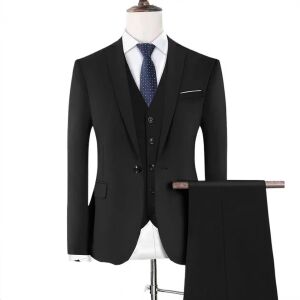 Мъжки костюм от 3 части Mbrands, закопчаване с 1 копче, размер EU M/65-72 кг/170-185 146695206 - Мъжко облекло