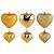 Törhetetlen karácsonyi gömbdíszek, arany szívek, 6,5/4,5 cm, 16 db. 146695286
