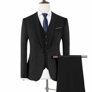 Мъжки костюм от 3 части Mbrands, закопчаване с 1 копче, размер L/72-80 кг/175-185 146695383 - Мъжко облекло