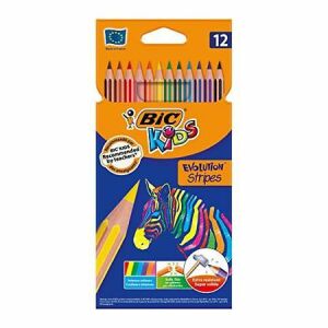BIC EVOLUTION csíkos zsírkréta, 12 színű, 9102 146696775 - Toll & Ceruza