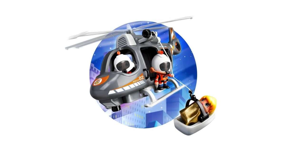 Famosa Pinypon Action Rescue helicopter toy set with accessories and pilot figure 40cm