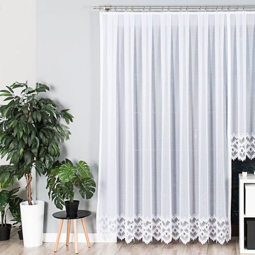 FELICJA - Készre varrt jacquard függöny egyenes szegéllyel - 300x250 cm - fehér 146698669