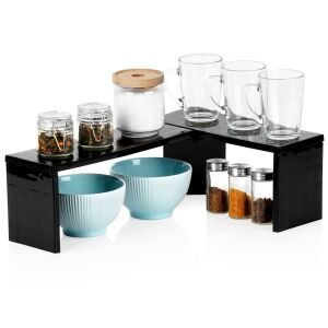 Fekete sarok konyhai polc 47x32x15,5 cm