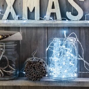 Fényfüzér - 50 db LED - hidegfehér - hálózati - 5 m - 8 program (58900B-WH) 146699448 - Fényfüzér