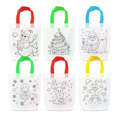 Színezhető táska - karácsonyi - 4 filccel - 24 x 22 cm - 6 féle (57320C)