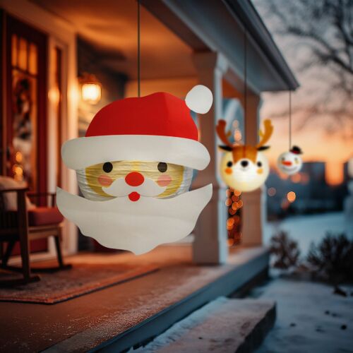 Karácsonyi lampion - Mikulás - papír - 30 cm (59739A) 146699630