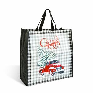 Karácsonyi ajándéktáska - fekete - 45 x 44 x 19 cm (59714B)