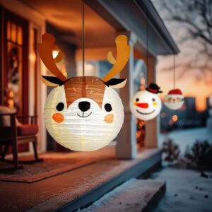 Karácsonyi lampion - rénszarvas - papír - 30 cm (59739C) 146699687 - Szezonális dekoráció