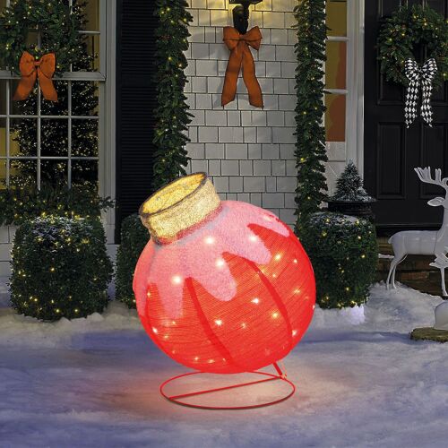 Világító dekoráció - gömbdísz - 60 LED - 60 x 83 cm - piros - 100-200V AC (59772C) 146699847