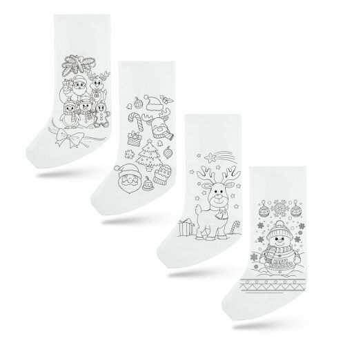 Színezhető mikulás csizma - 4 filccel - 4 féle - 41 x 21 cm (55996D)