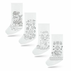 Színezhető mikulás csizma - 4 filccel - 4 féle - 41 x 21 cm (55996D)