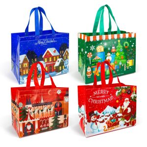 Karácsonyi ajándéktáska - 31 x 25 x 17 cm - 4 féle (59728)