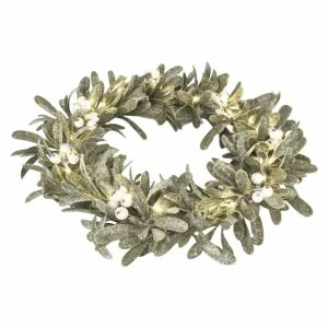 LED dekoráció - fagyöngy koszorú, 3x AA, meleg fehér, időzítő 146699931 - Koszorú