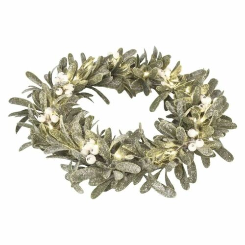 LED dekoráció - fagyöngy koszorú, 3x AA, meleg fehér, időzítő 146699931