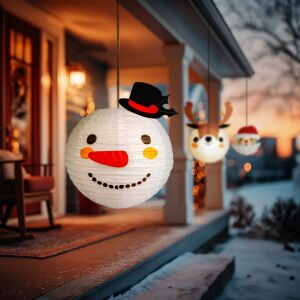 Karácsonyi lampion - hóember - papír - 30 cm (59739B) 146699972 - Szezonális dekoráció