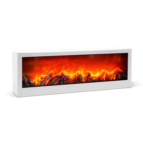 Kandalló LED-es lánghatással - fehér - elemes / USB-s - 60 x 10 x 20 cm (BW2015WH) 146700021