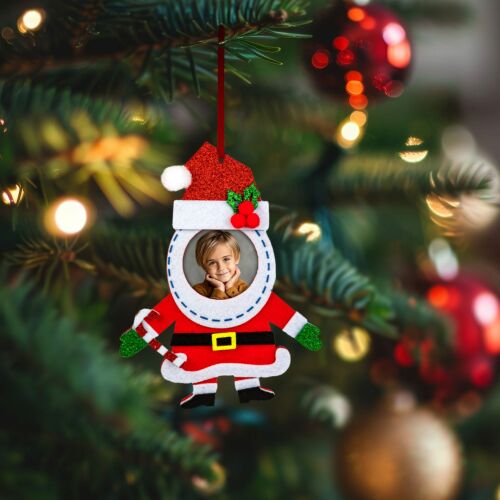 Karácsonyi fénykép dekoráció - filc - csengettyűvel - akasztható - 13 x 17 cm - 3 féle (59730) 146700026