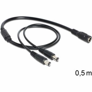 Delock DC elosztókábel, 5.5 x 2.1 mm 1 x anya &gt; 2 x apa (83286) 146700029 - DC kábel