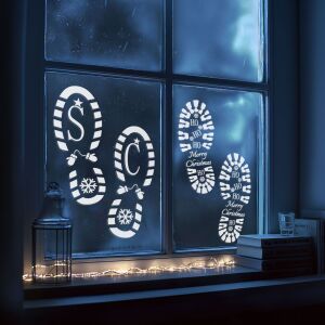 Karácsonyi dekoráció - lábnyom sablon szett - műanyag - 30,5 x 14 cm - 4 db / csomag (59741) 146700155 - Szezonális dekoráció