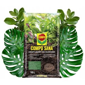 Compo Sana táptalaj zöld növényekhez és pálmákhoz 10L Tőzeg, perlit, agrosil, mész Compo Sana 146700160 - Növénytermesztés