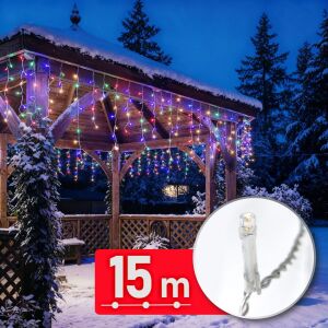 Fényfüzér - 15 m - 600 LED - 220-240V - 6W - átlátszó kábel (59770) 146700496 - Fényfüzér