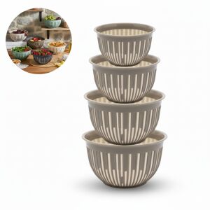 Set 4 boluri din plastic durabil Koken pentru salate, fructe si mancare gatita,0.45 /1.6 /3.6 /5.6 L, fara BPA - Brown 146700629 - Boluri