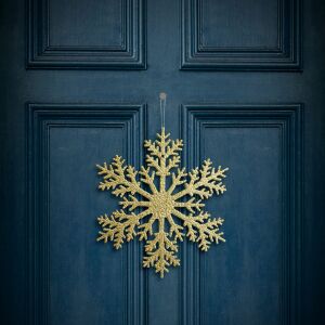 Karácsonyi dekoráció - jégkristály - glitteres arany - akasztható - 31 cm (59704A) 146700694 - Szezonális dekoráció