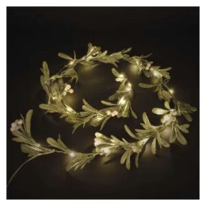 LED karácsonyi fényfüzér - fagyöngy, 1,5 m, 3x AA, beltéri, meleg fehér, időzítő 146700691 - Fényfüzér