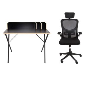 Íróasztalgarnitúra Luna Black + szék APA PRO Black 146701231 - Számítógépasztal