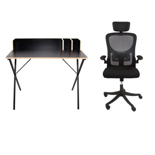 Íróasztalgarnitúra Luna Black + szék APA PRO Black 146701231