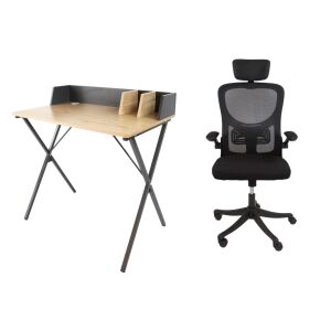 Szett Luna munkaasztal Sonoma Oak + APA PRO szék FEKETE 146701235 - Számítógépasztal