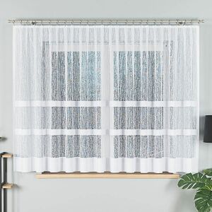 WIKTORIA - Készre varrt jacquard függöny egyenes szegéllyel - 410x160 cm - fehér 146701955 - Függöny