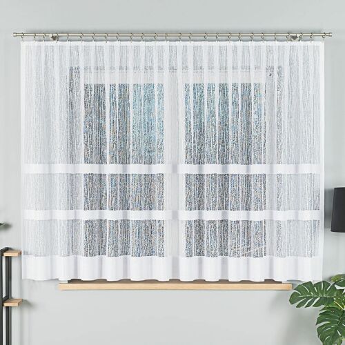 WIKTORIA - Készre varrt jacquard függöny egyenes szegéllyel - 410x160 cm - fehér 146701955