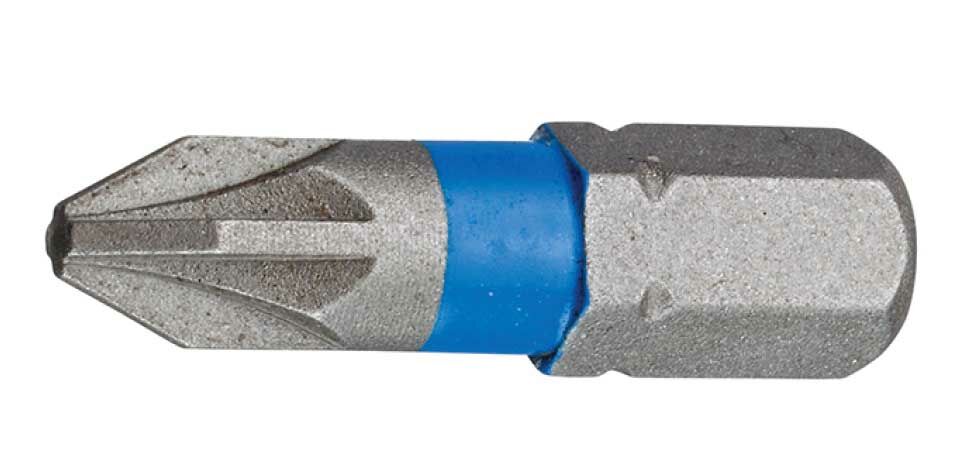 Bit hex. 1/4'' DIN/ISO 1173 - Forma C 6,3 - Profil Pozidriv DIN 5260, ISO 8764 PZ 2x25